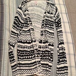 Mossimo Supply Co. Black and White Fair Isle Cardigan Sweater